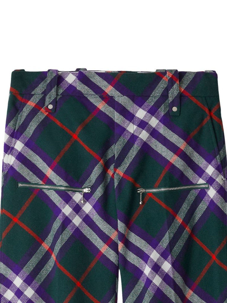 Green Check Wool Trousers