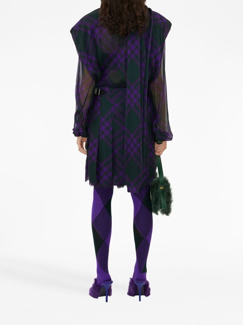 Black Check-jacquard Kilt Skirt