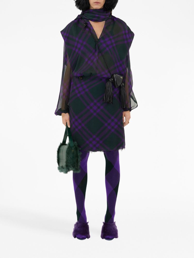 Black Check-jacquard Kilt Skirt