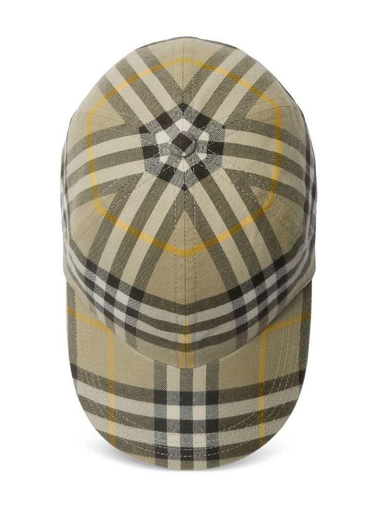 Neutral Check-print Cotton Baseball Cap