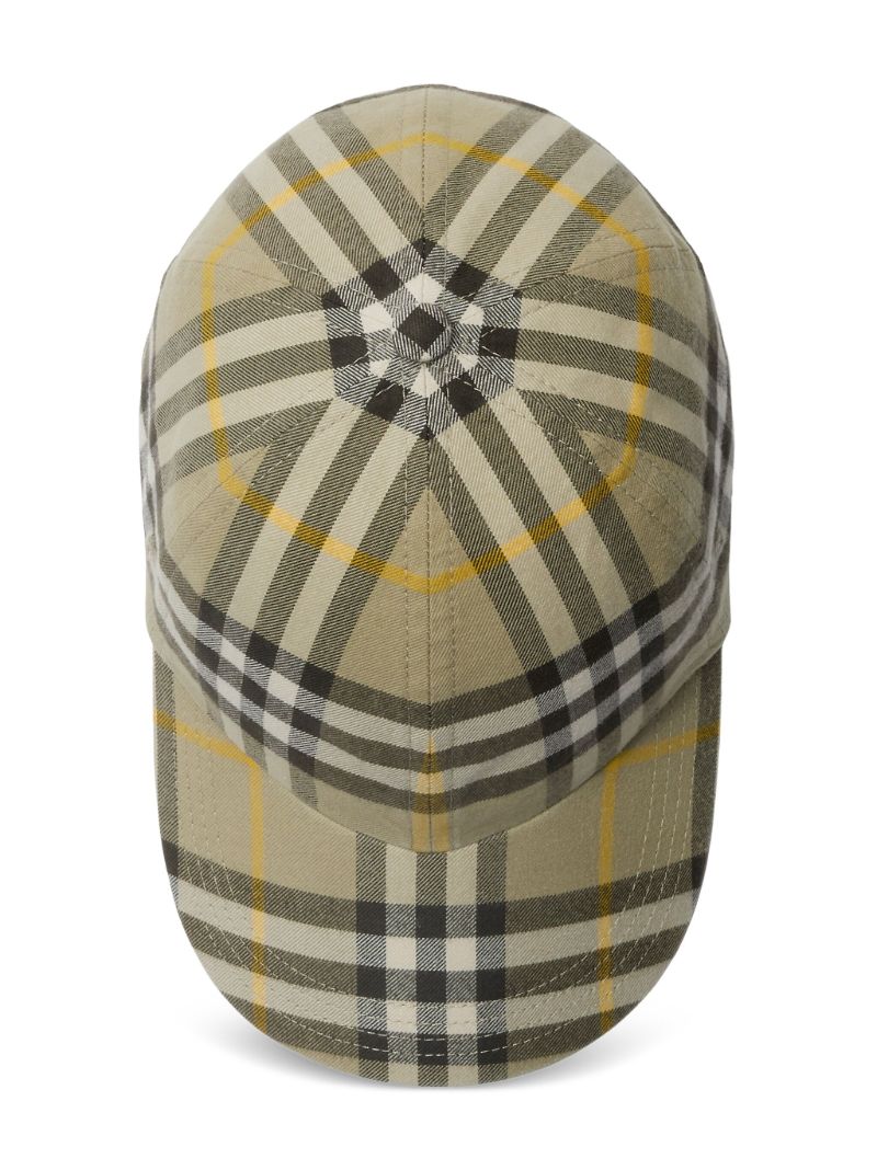Neutral Check-print Cotton Baseball Cap