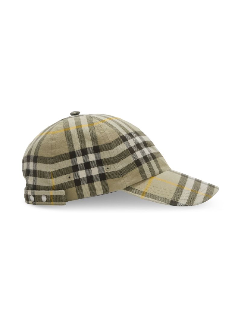 Neutral Check-print Cotton Baseball Cap