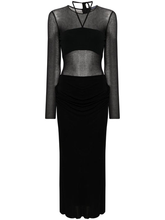 Black Panelled Midi Dress