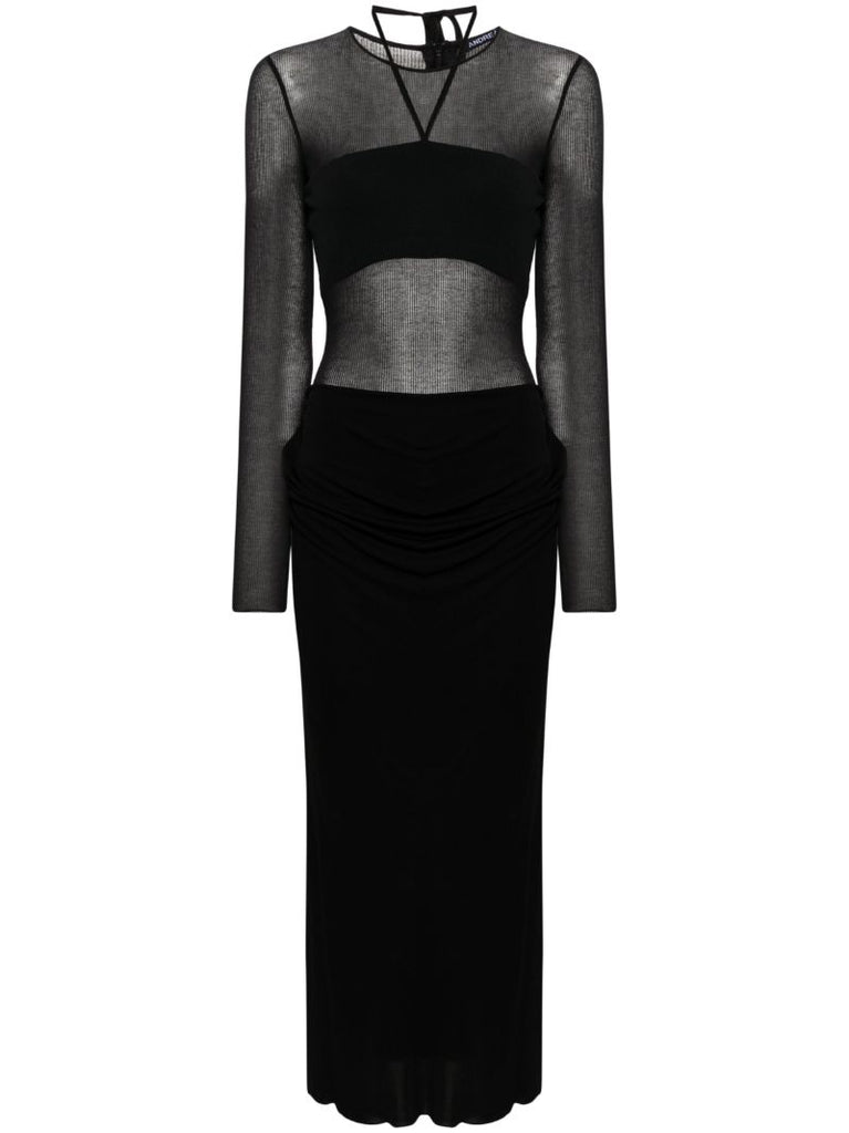 Black Panelled Midi Dress