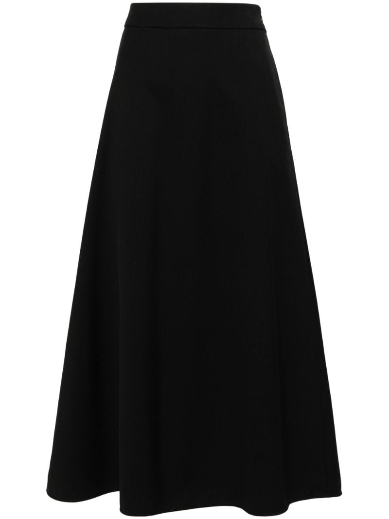Black A-line Wool Skirt