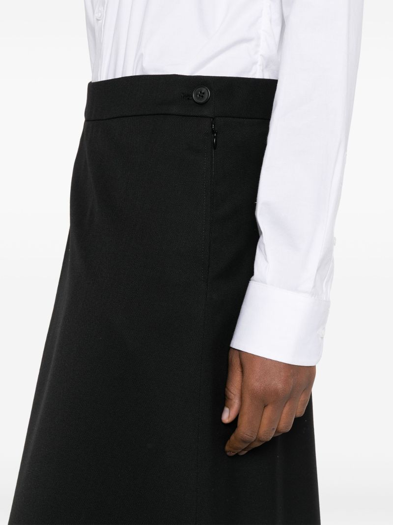 Black A-line Wool Skirt