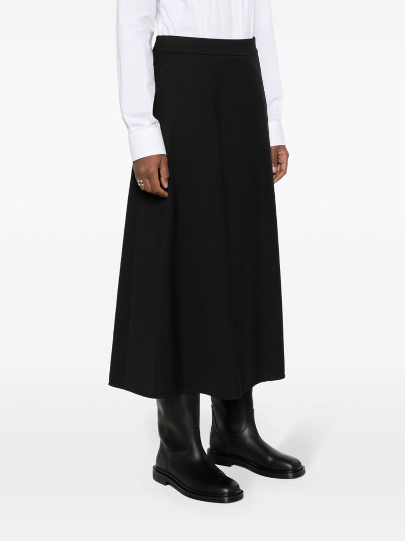 Black A-line Wool Skirt