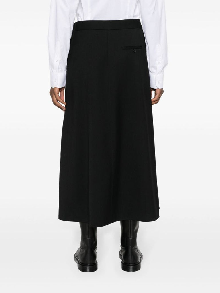 Black A-line Wool Skirt
