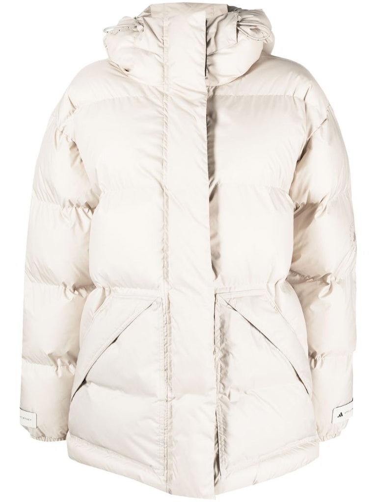 Grey Logo-print Puffer Coat