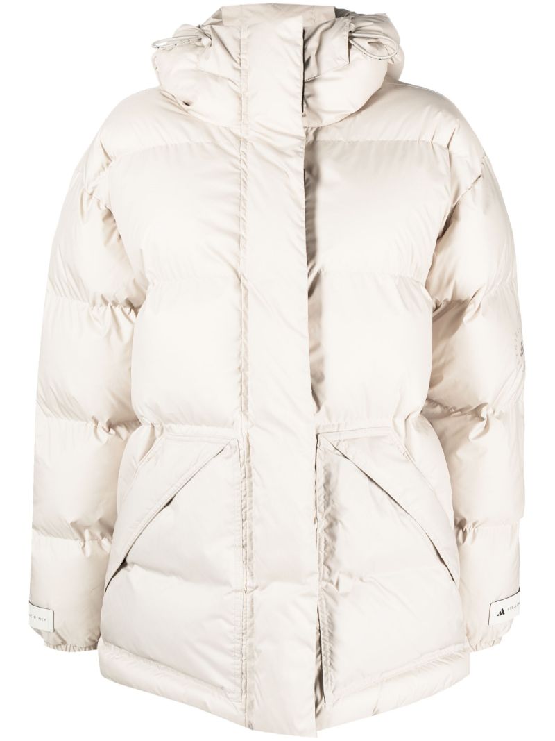 Grey Logo-print Puffer Coat