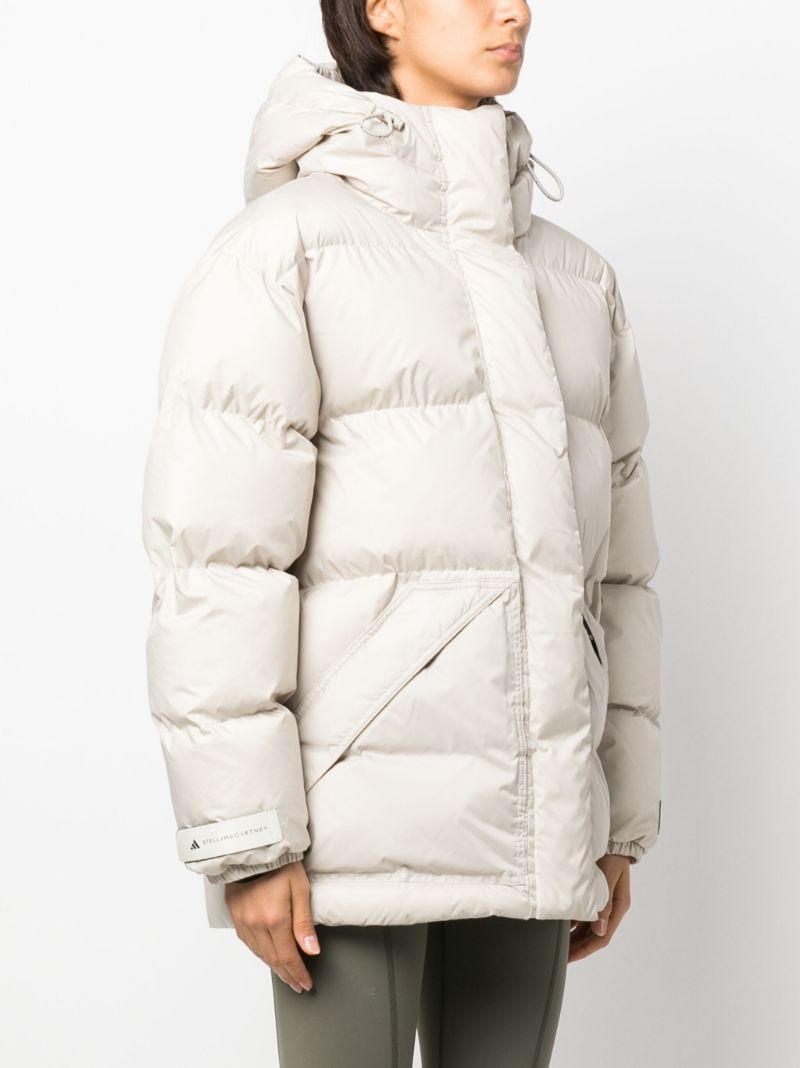 Grey Logo-print Puffer Coat