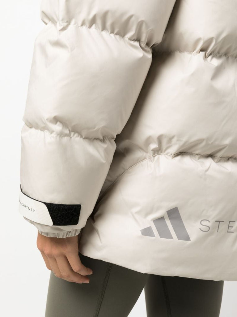 Grey Logo-print Puffer Coat