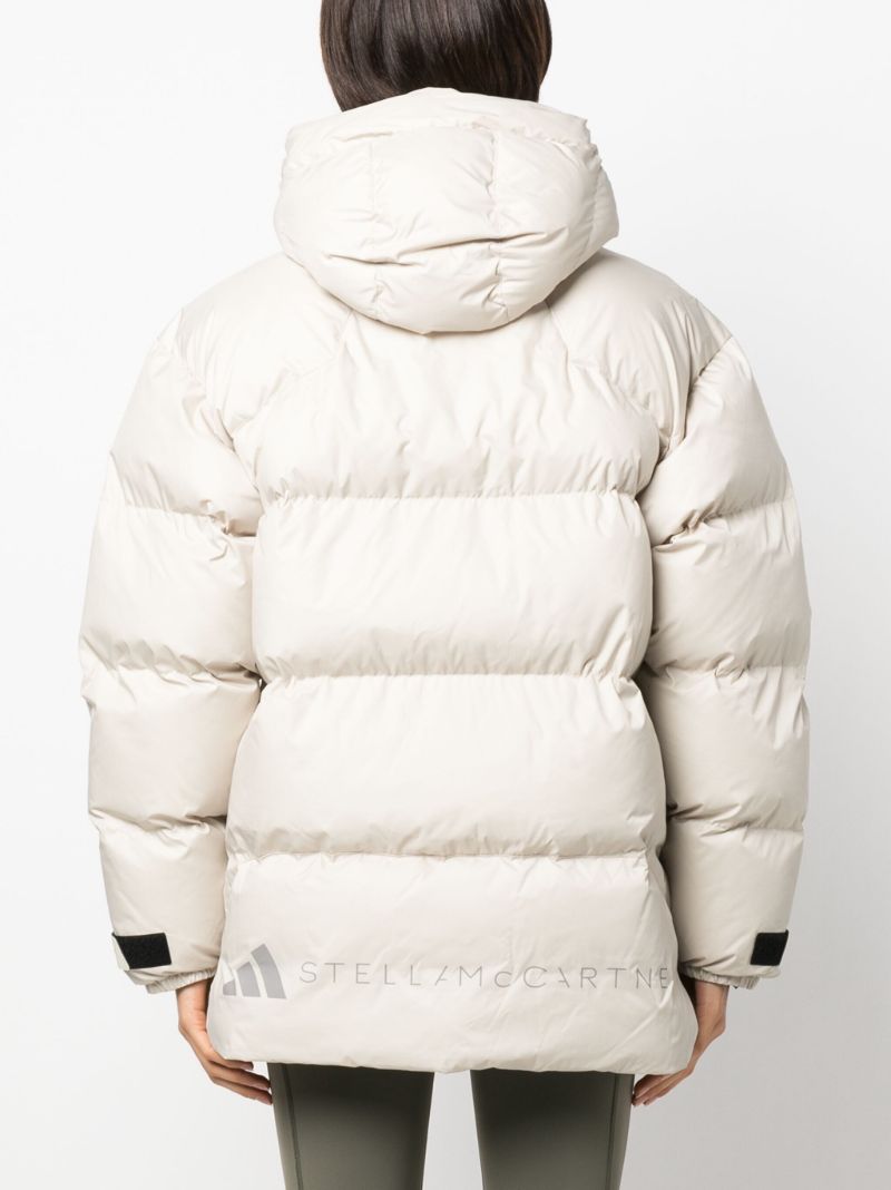 Grey Logo-print Puffer Coat