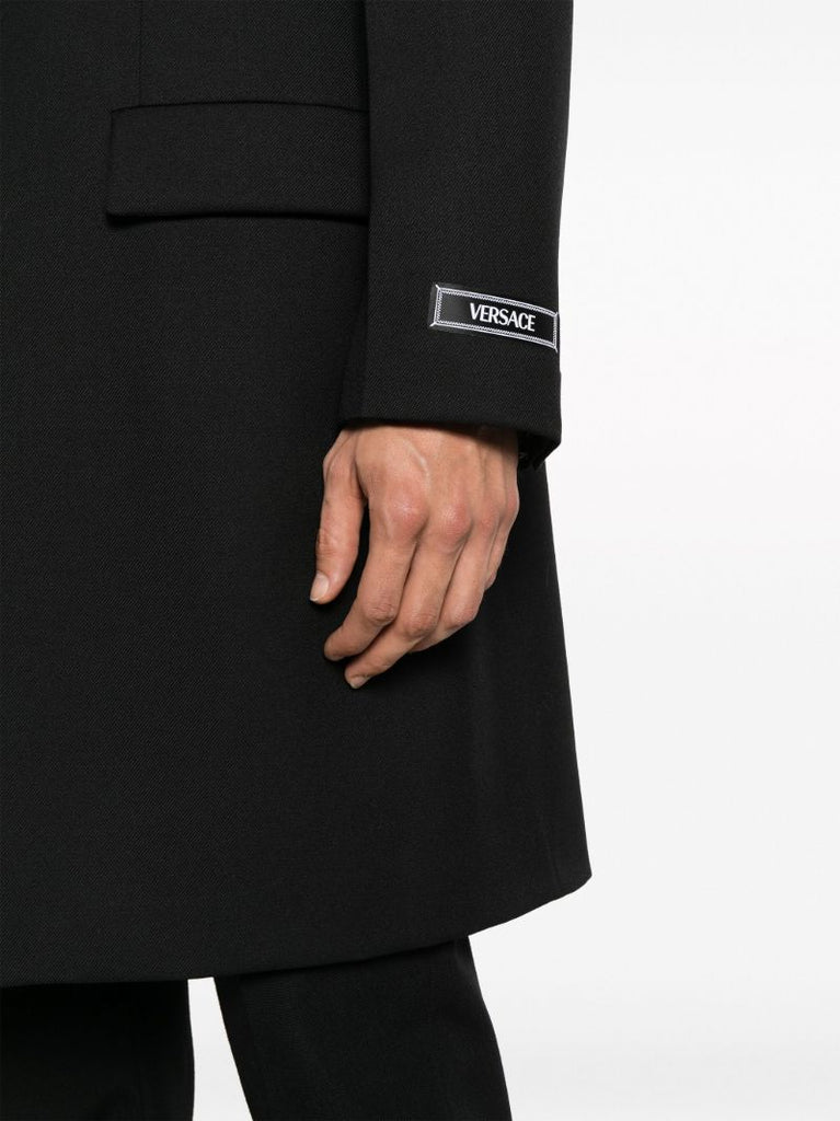 Black Single-breasted Wool Coat