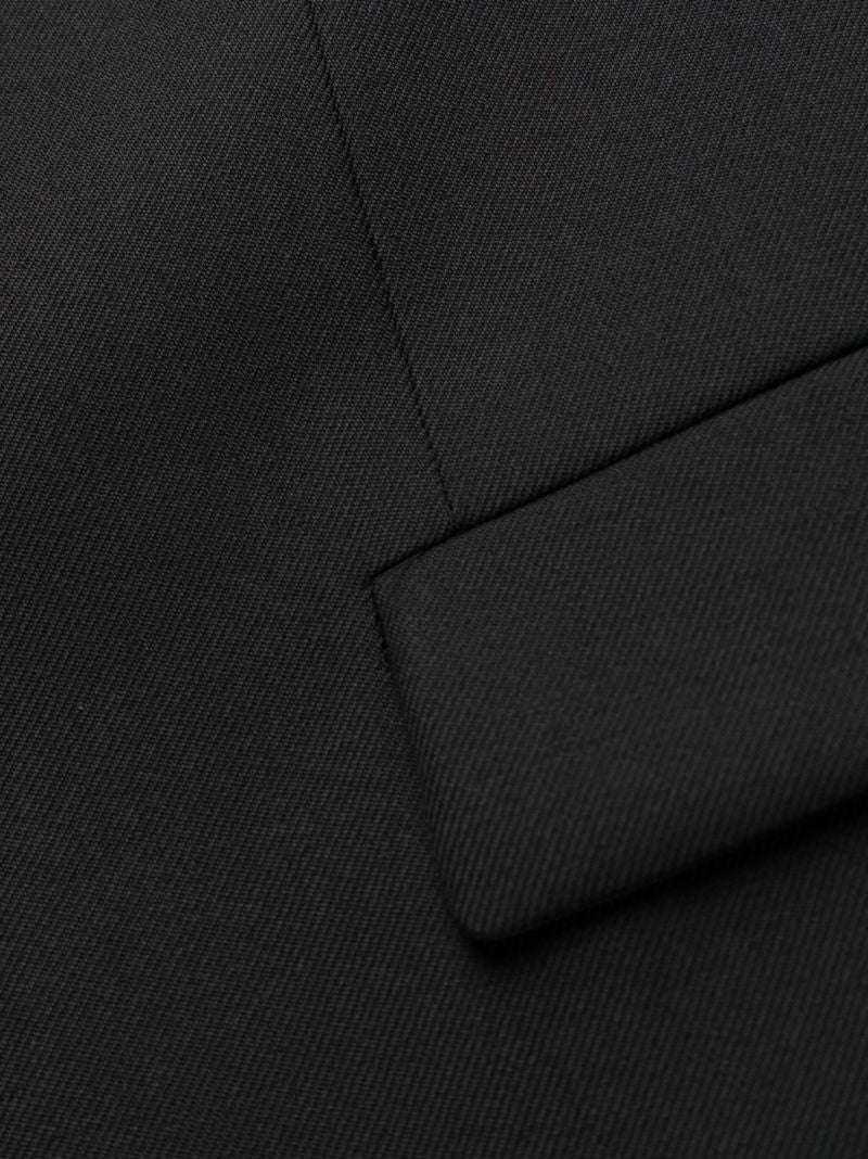 Black Single-breasted Wool Coat