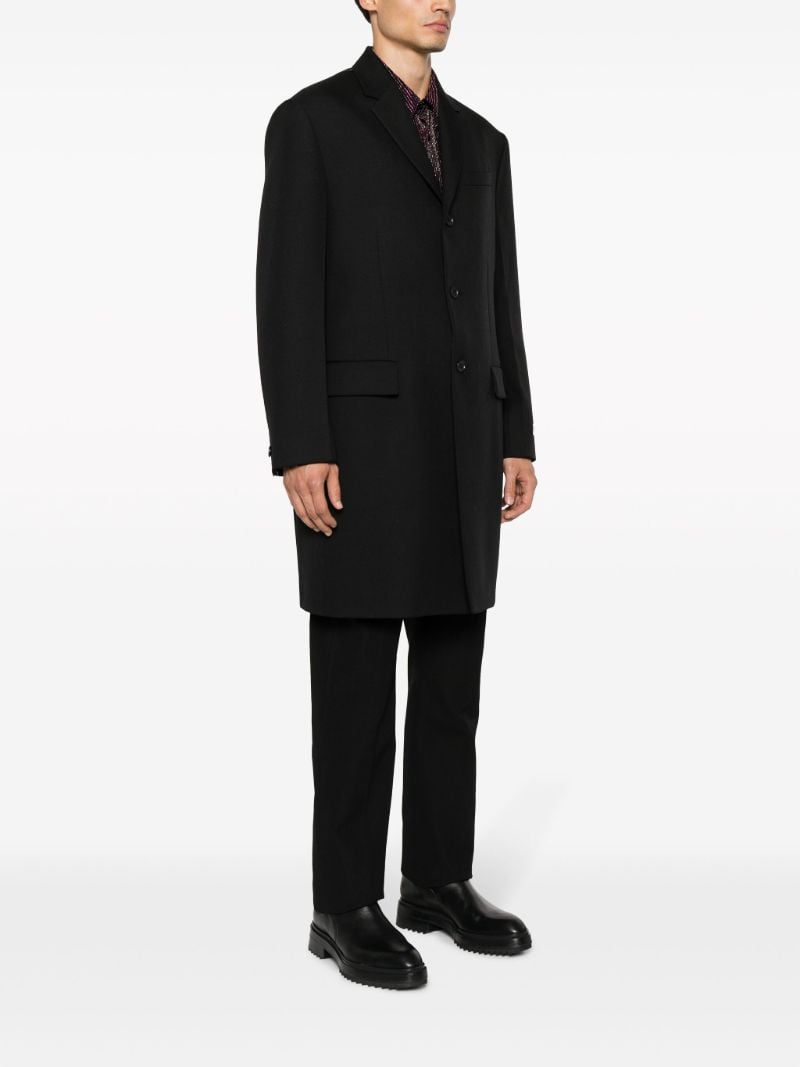 Black Single-breasted Wool Coat