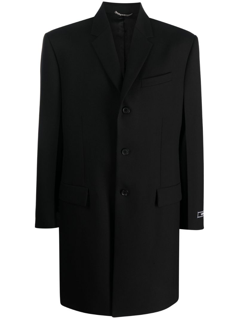 Black Single-breasted Wool Coat