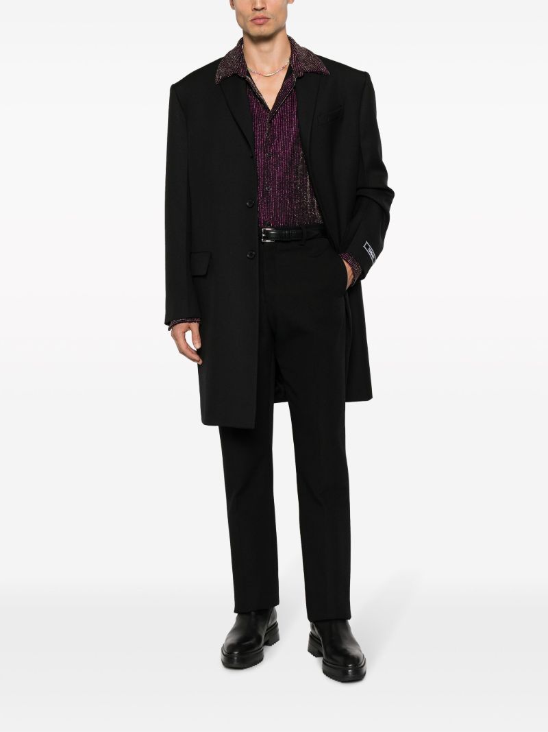 Black Single-breasted Wool Coat