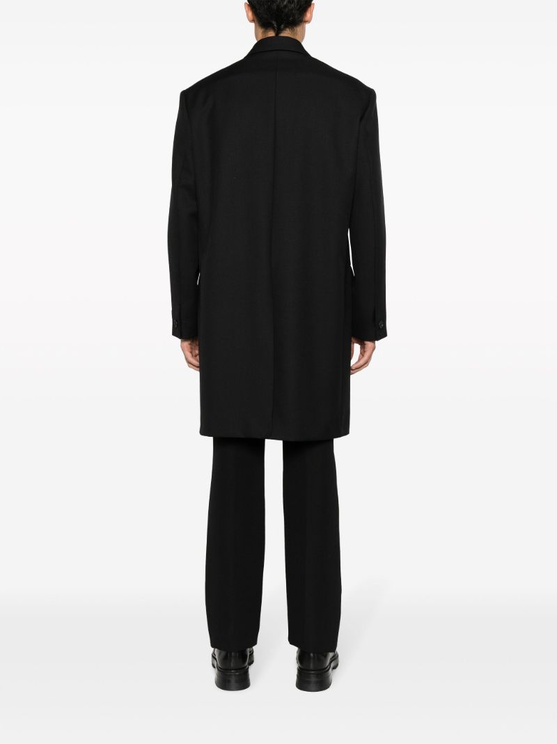 Black Single-breasted Wool Coat