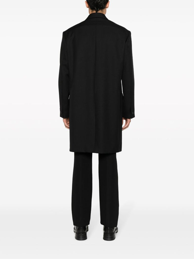 Black Single-breasted Wool Coat