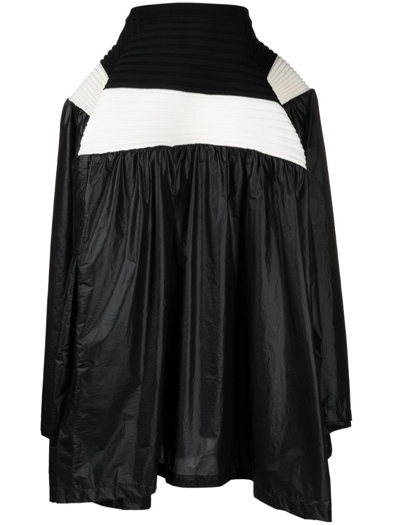 Black Colour-block A-line Skirt