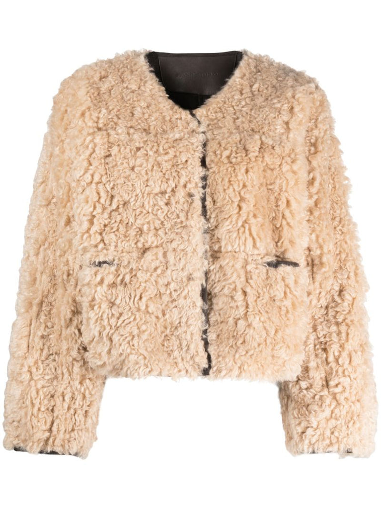 Neutral Charmaine Faux-shearling Jacket