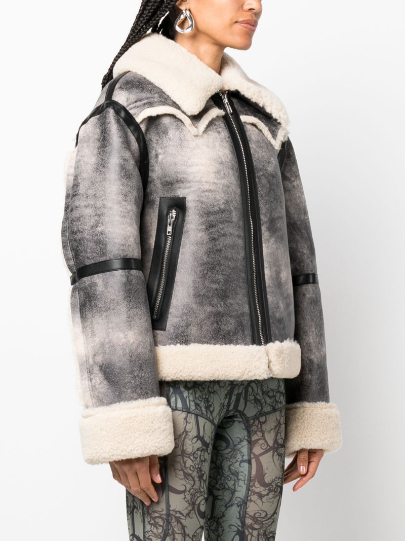 Grey Lessie Faux-shearling Jacket