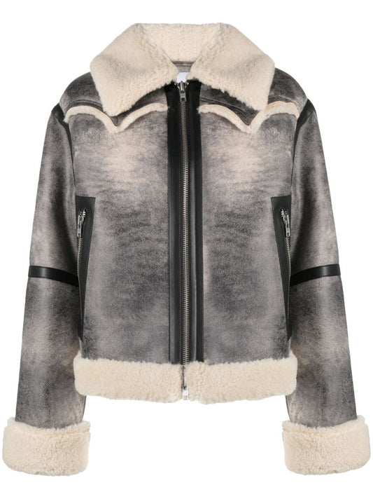 Grey Lessie Faux-shearling Jacket