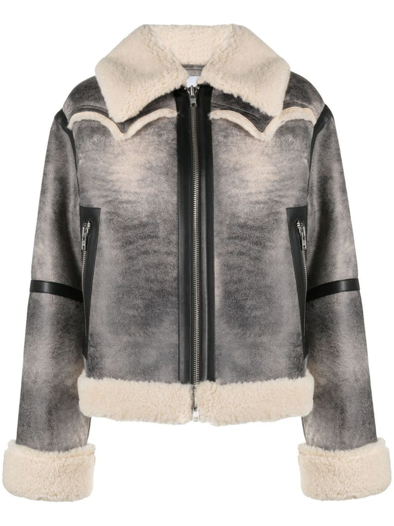 Grey Lessie Faux-shearling Jacket