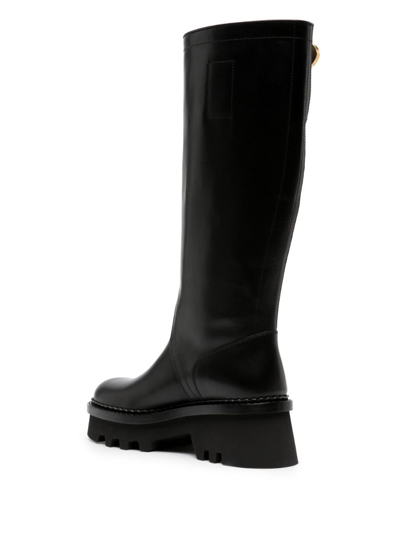 Black Owena Knee-high Leather Boots
