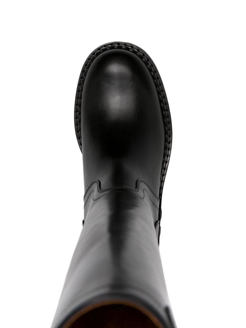Black Owena Knee-high Leather Boots