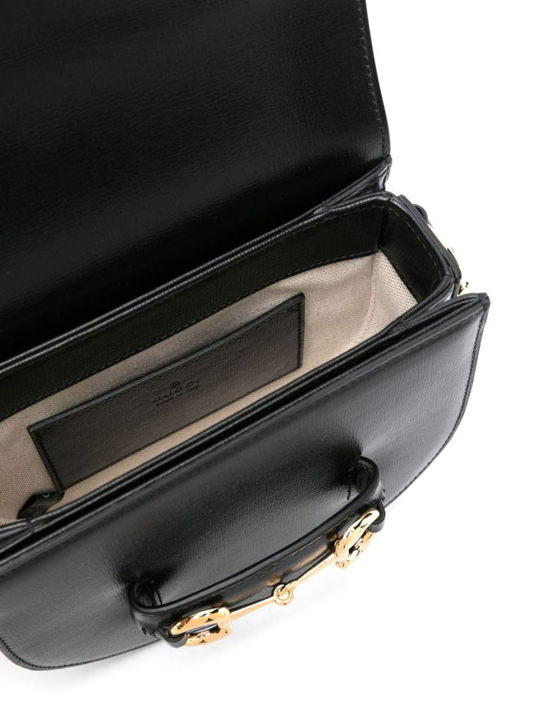 Black Horsebit 1955 Leather Cross Body Bag