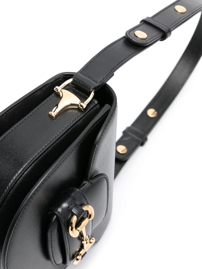 Black Horsebit 1955 Leather Cross Body Bag