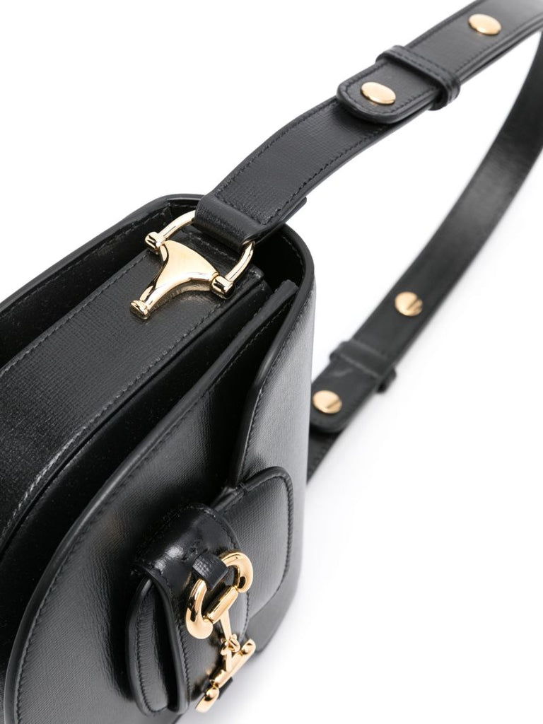 Black Horsebit 1955 Leather Cross Body Bag