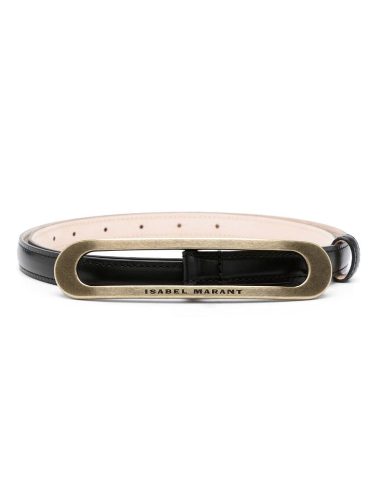 Black Buckle Leather Belt