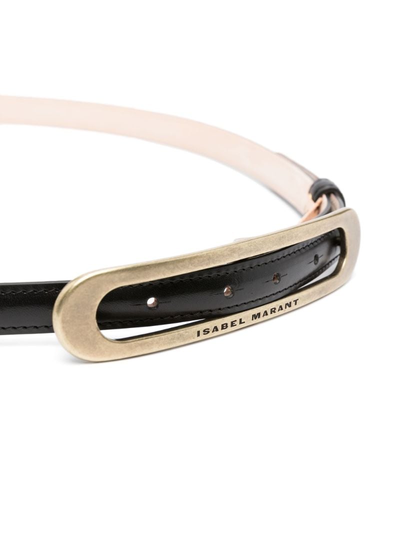 Black Buckle Leather Belt