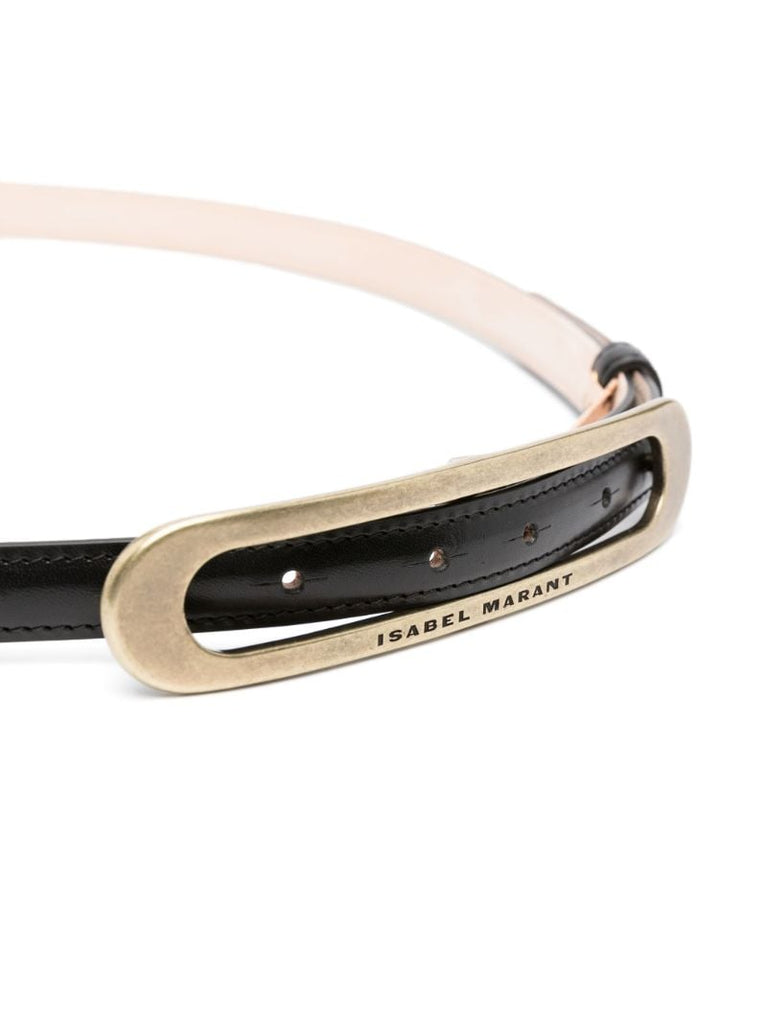 Black Buckle Leather Belt