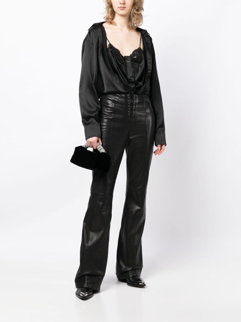 Black Layered Silk Shirt