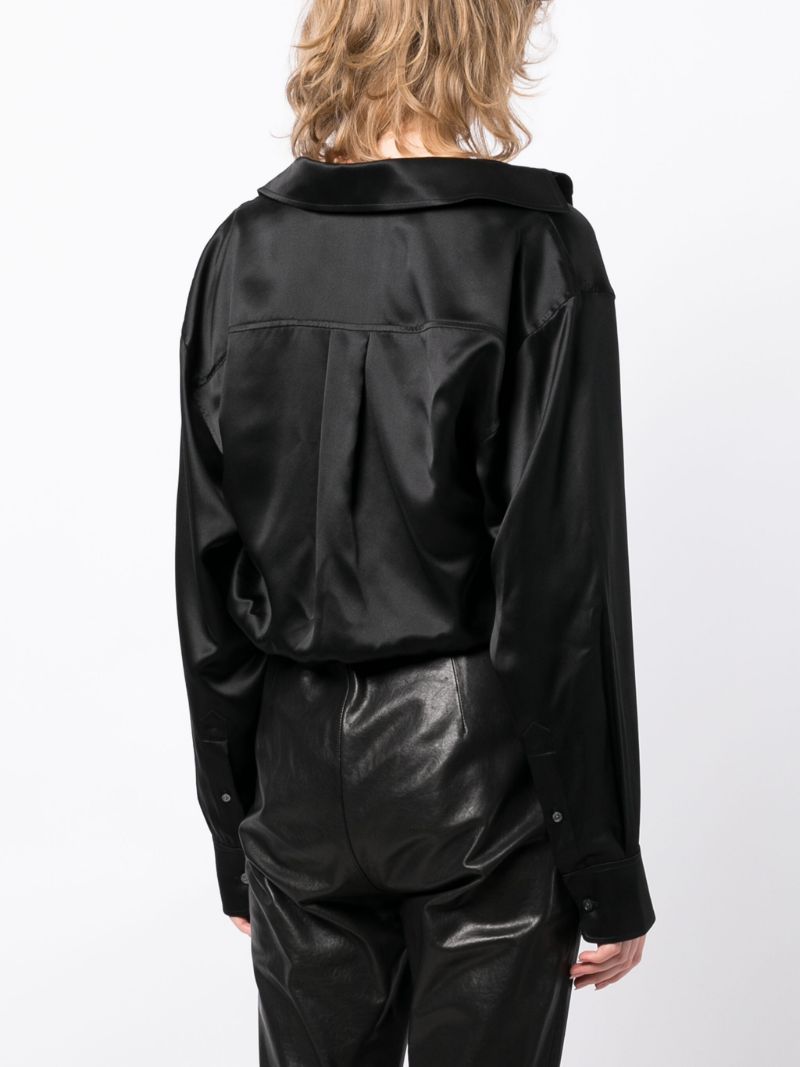 Black Layered Silk Shirt