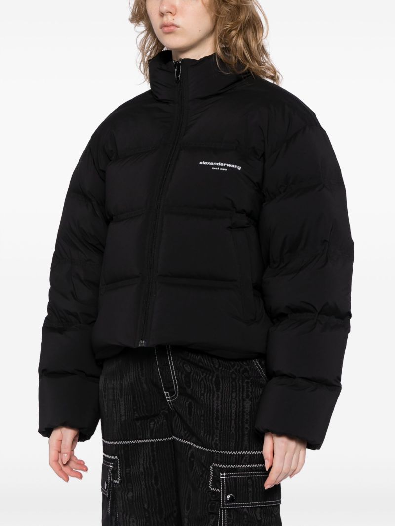Black Logo-print Puffer Jacket