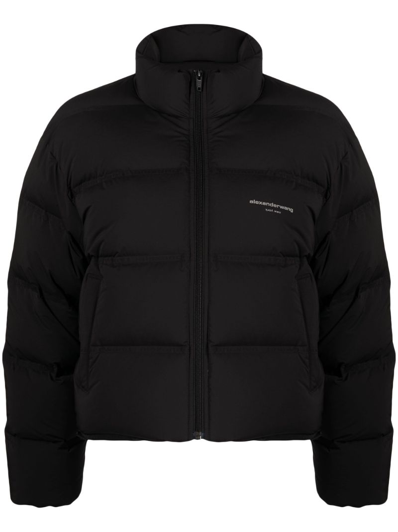 Black Logo-print Puffer Jacket