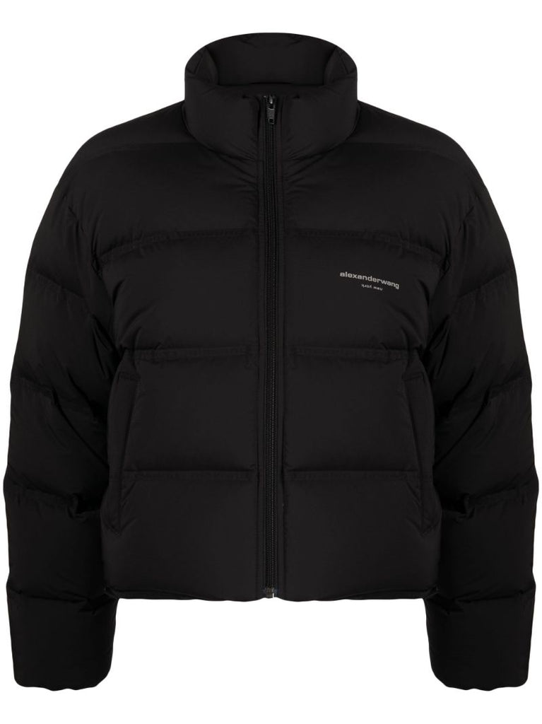 Black Logo-print Puffer Jacket