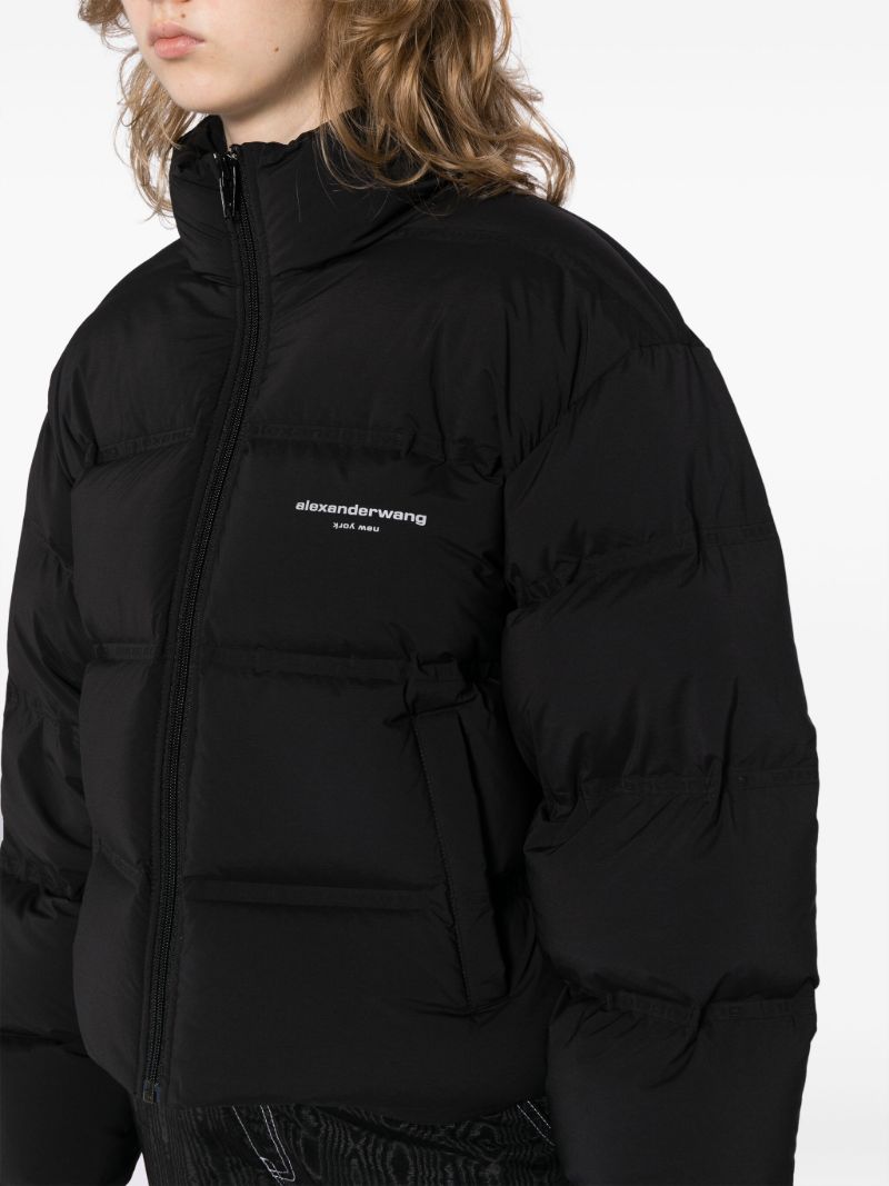 Black Logo-print Puffer Jacket