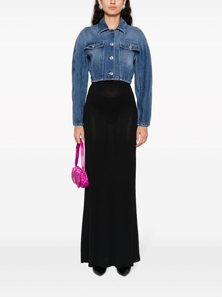 Blue Cropped Denim Jacket