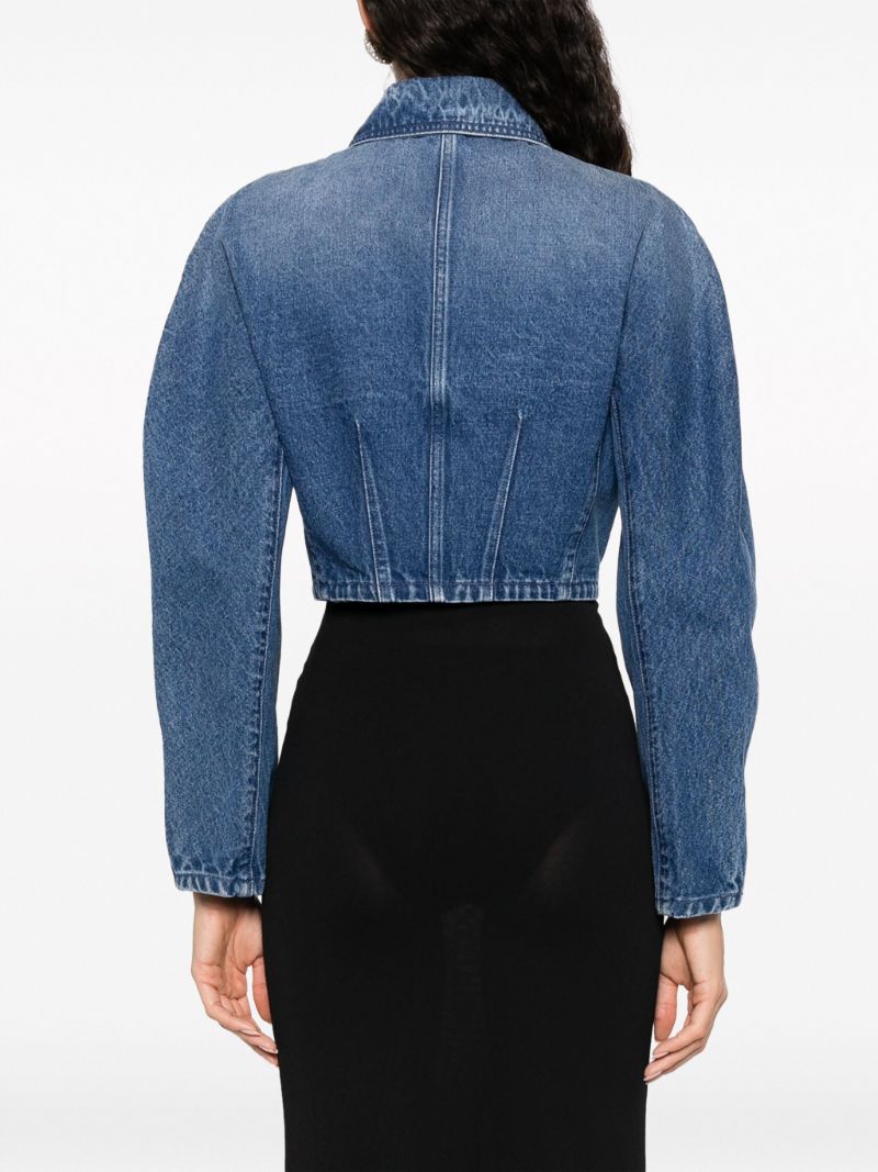 Blue Cropped Denim Jacket