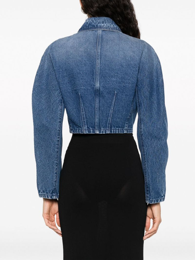 Blue Cropped Denim Jacket