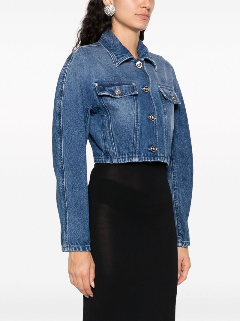 Blue Cropped Denim Jacket
