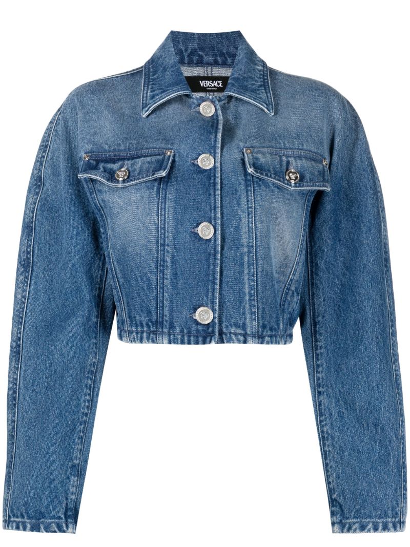 Blue Cropped Denim Jacket
