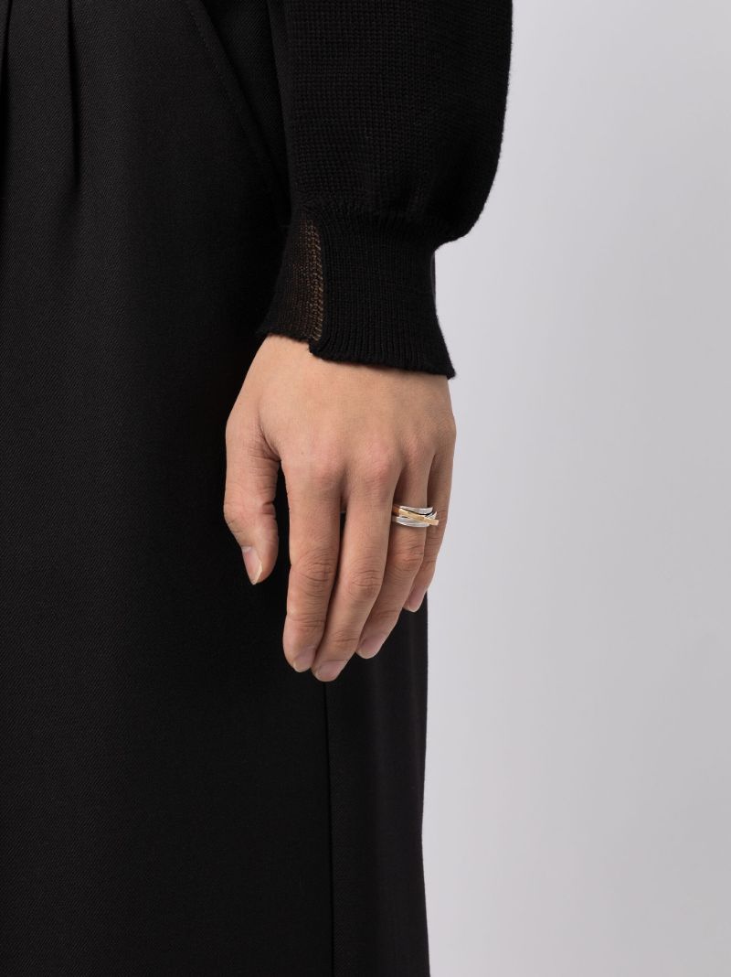 Sterling Silver Orb Slim Duo Ring