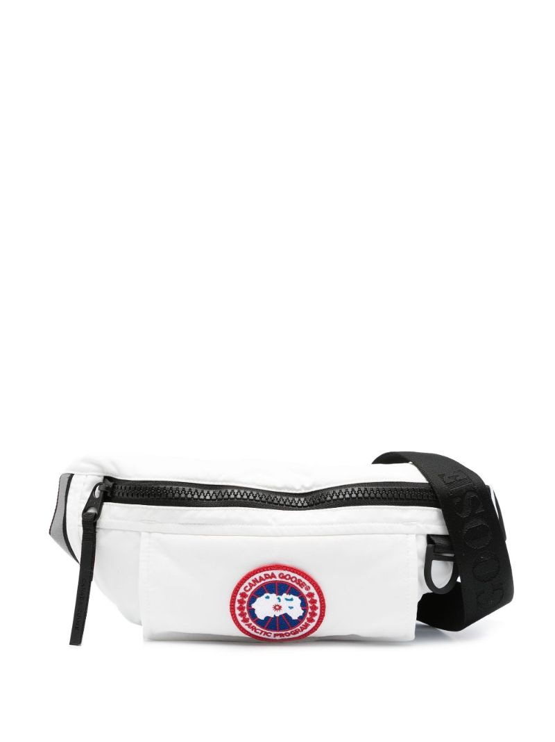 White Logo Patch Belt Bag